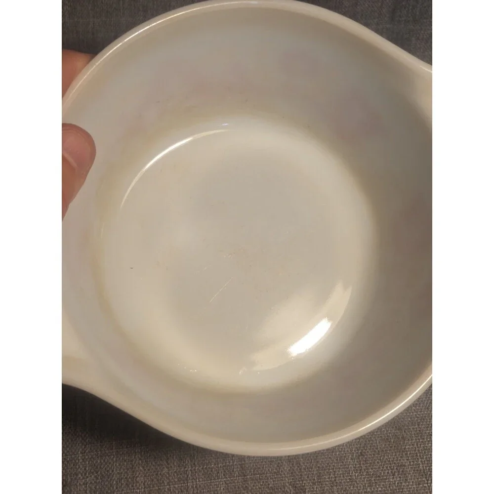 Vtg White Pyrex Friendship 473 Red Birds 1 Quart Casserole Dish with Lid EUC